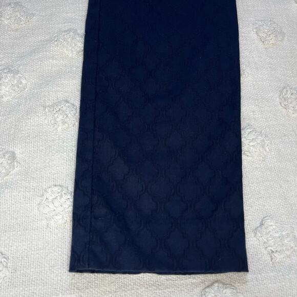 Lilly Pulitzer Kelly Textured Ankle Skinny Pant Trouser Midnight Navy Size 4 - Picture 5 of 11